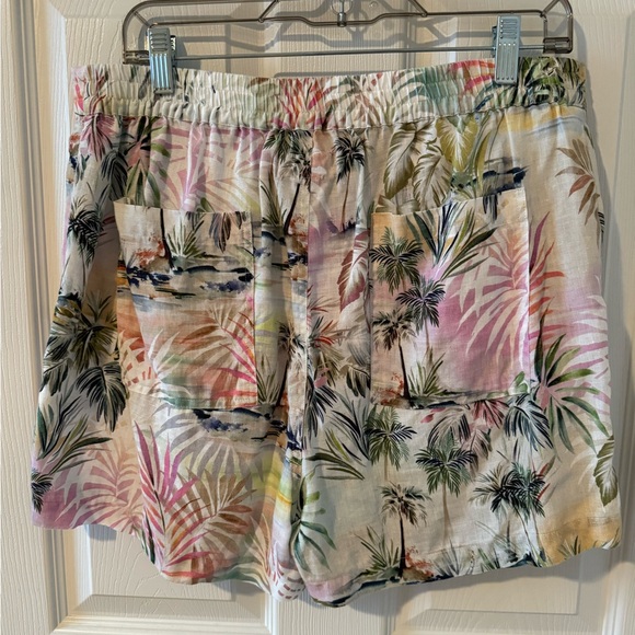 Johnny Was Tropical Linen Shorts. Size Medium - Picture 2 of 4